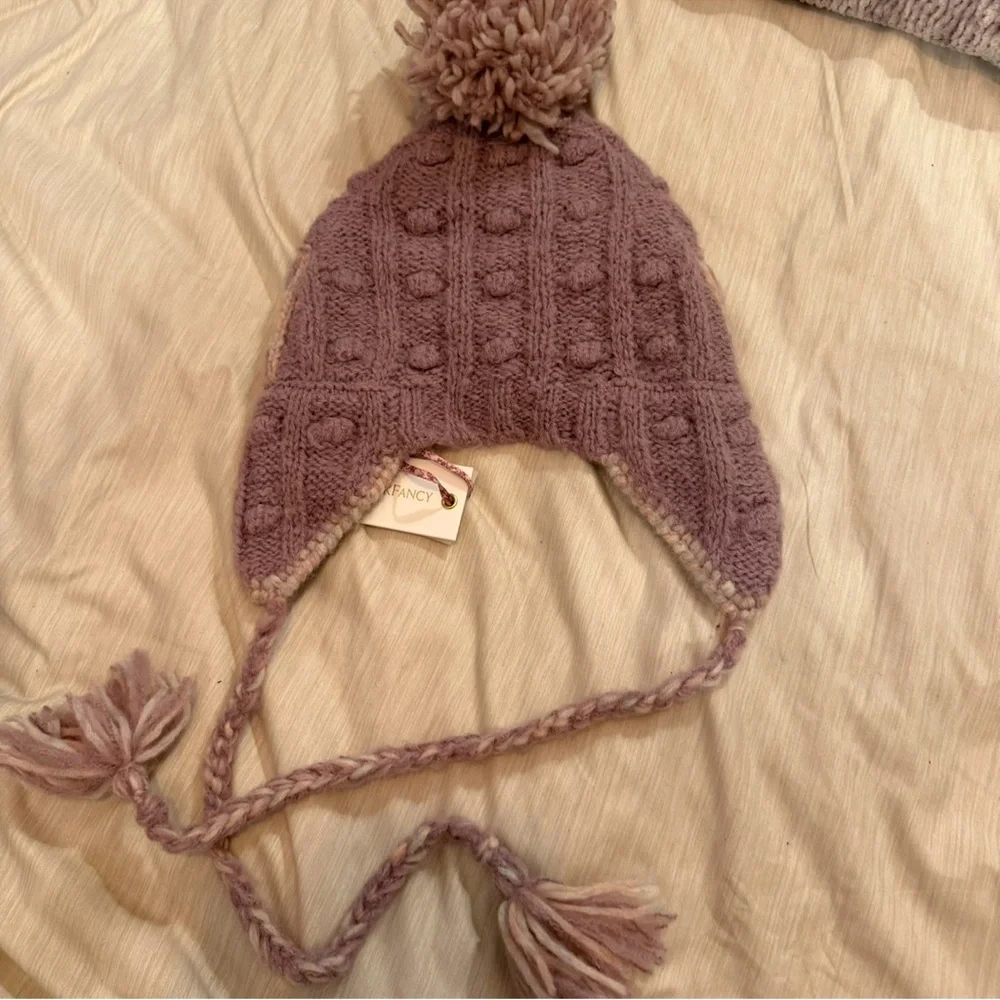 LoveShackFancy Signature LOVE Wool Winter Hat Beanie, NEW